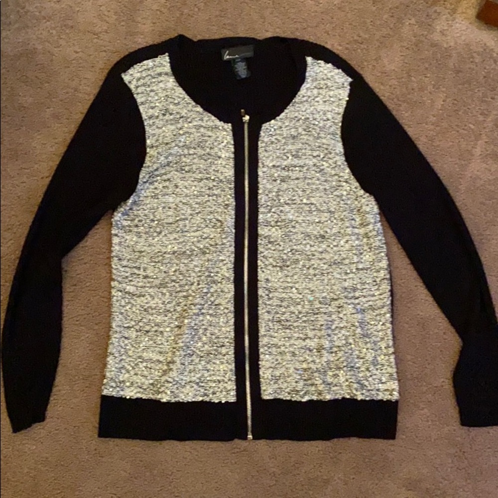 Lane Bryant sparkly zip up sweater